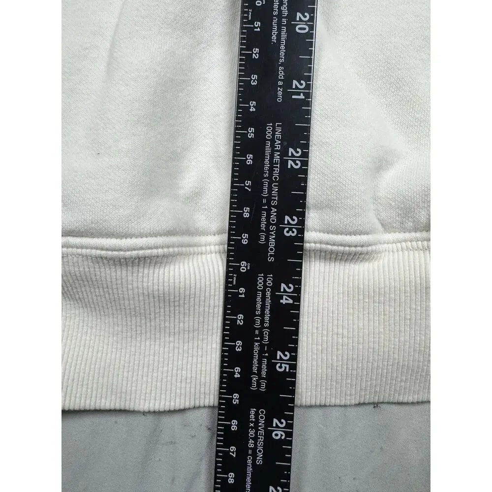The North Face Hoodie Men’s Large Cream Pullover Sweatshirt Logo Fleece